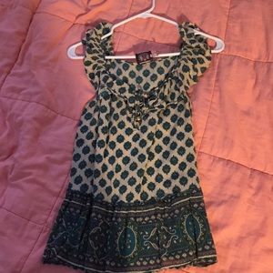 Juicy couture teal and tan summer top
